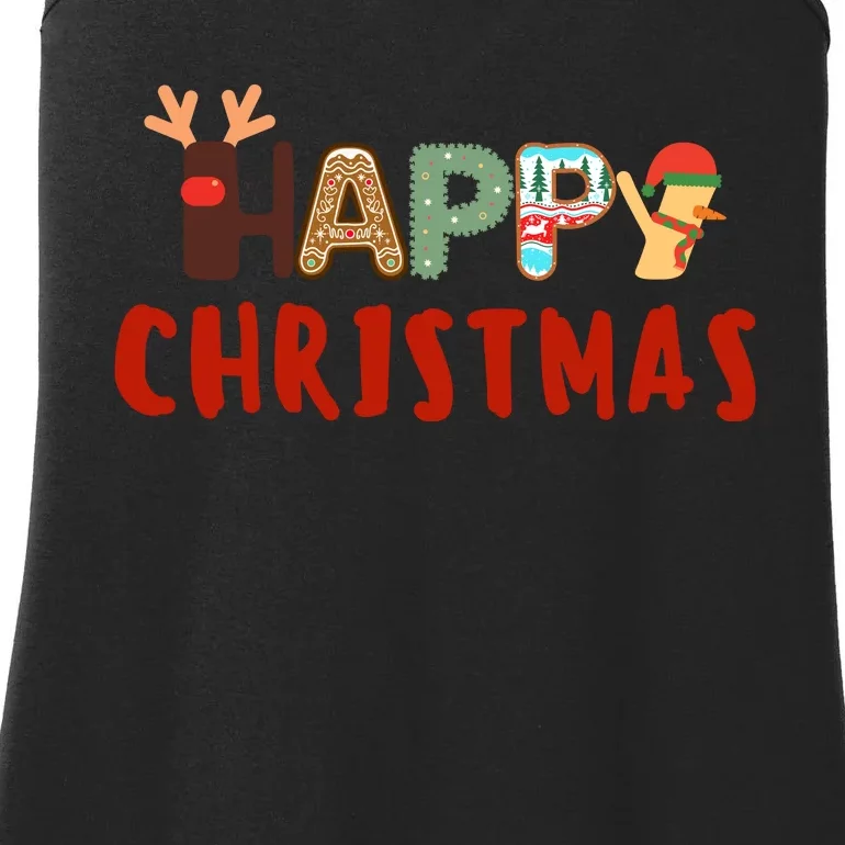 Christmas Cute Santa Cute Reindeer Ladies Essential Tank