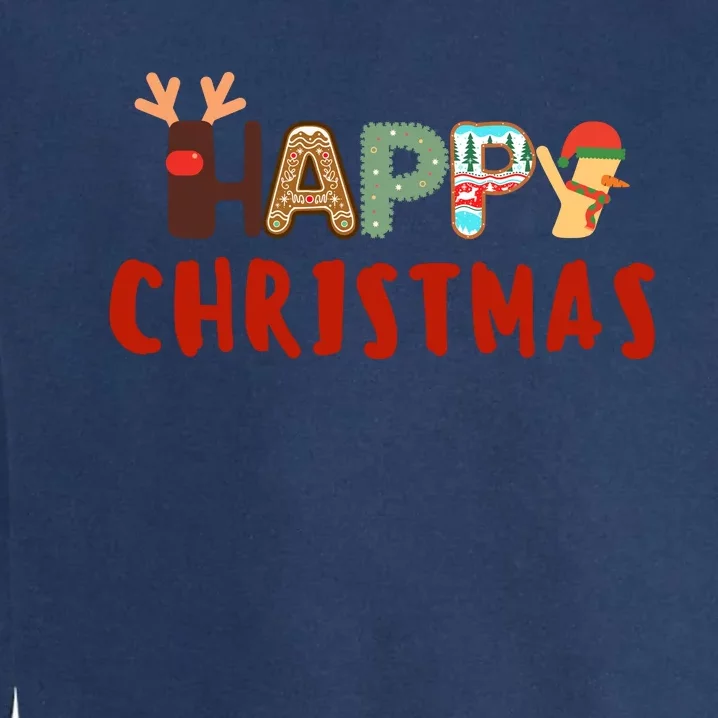 Christmas Cute Santa Cute Reindeer Garment-Dyed Sweatshirt