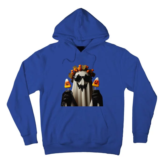 Candy Corn Spooky Ghost Halloween Pumpkin Tall Hoodie