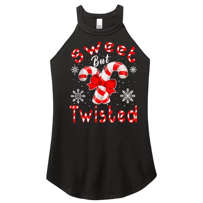 Candy Cane Sweet But Twisted Funny Christmas Women’s Perfect Tri Rocker Tank