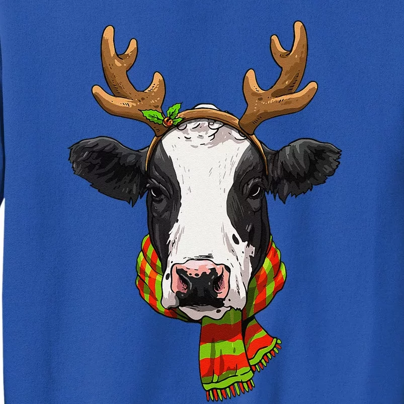 Cow Christmas Santa Clause Reindeer Xmas Cow Lover Farmer Sweatshirt