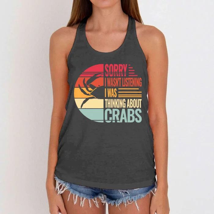 Crab Crabmeat Seafood Crabbing Crabs Crabby Women's Knotted Racerback Tank