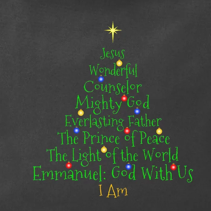 Christian Christmas S Bible Names Of Jesus Tree Shaped Zip Tote Bag