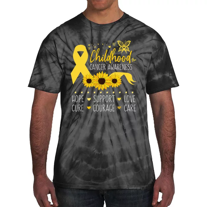 Childhood Cancer Support Family Childhood Cancer Awareness Tie-Dye T-Shirt