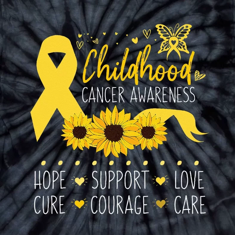 Childhood Cancer Support Family Childhood Cancer Awareness Tie-Dye T-Shirt