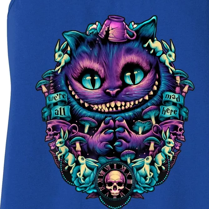 Cheshire Cat Shirt Alice In Wonderland Graphic Women's Racerback Tank