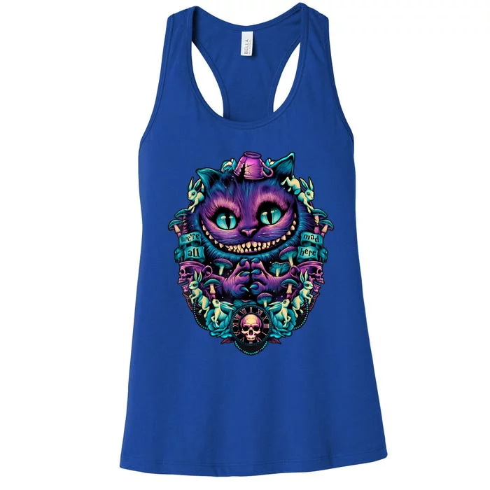 Cheshire Cat Shirt Alice In Wonderland Graphic Women's Racerback Tank