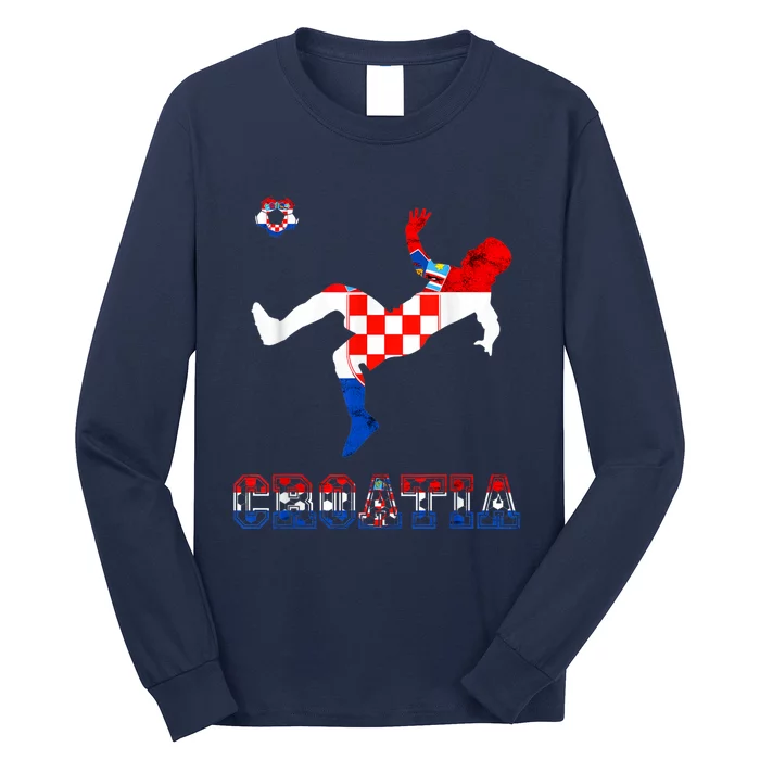 Croatia Croatian Soccer Player Croatian Pride Croatian Flag Long Sleeve Shirt