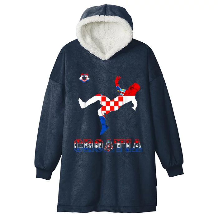 Croatia Croatian Soccer Player Croatian Pride Croatian Flag Hooded Wearable Blanket