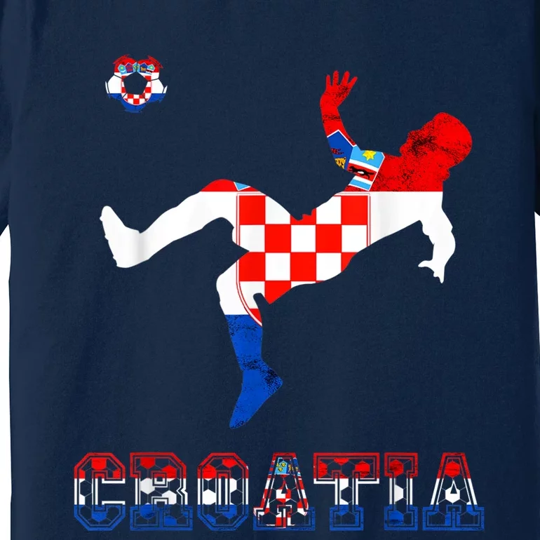 Croatia Croatian Soccer Player Croatian Pride Croatian Flag Premium T-Shirt