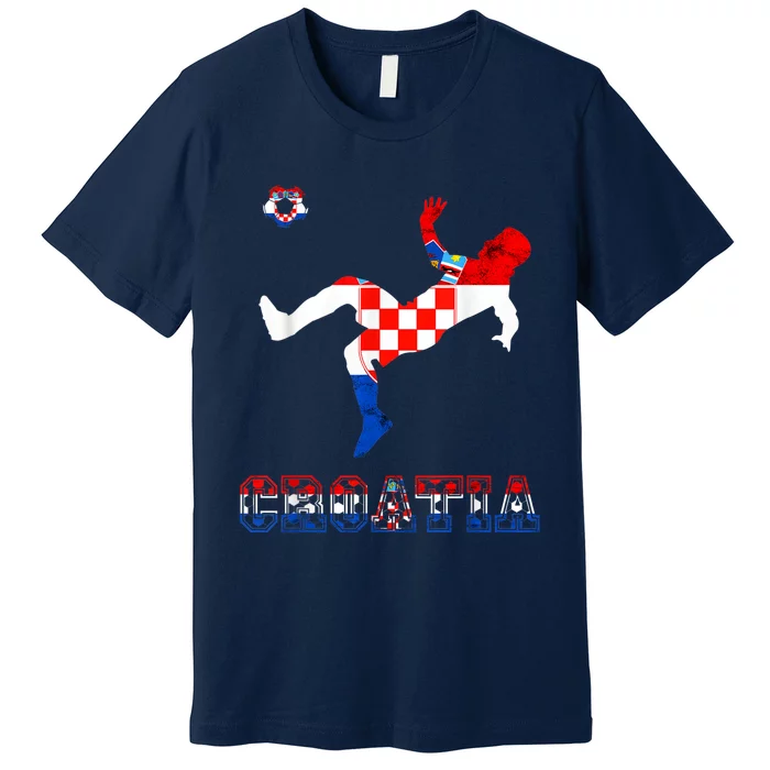 Croatia Croatian Soccer Player Croatian Pride Croatian Flag Premium T-Shirt