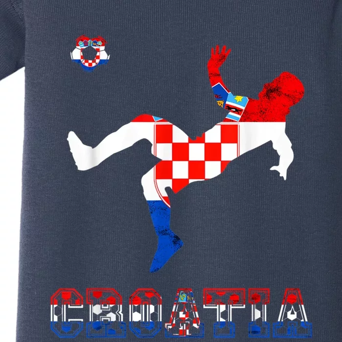 Croatia Croatian Soccer Player Croatian Pride Croatian Flag Baby Bodysuit