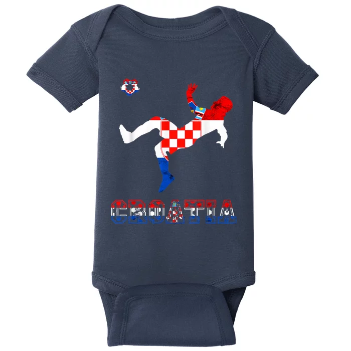 Croatia Croatian Soccer Player Croatian Pride Croatian Flag Baby Bodysuit