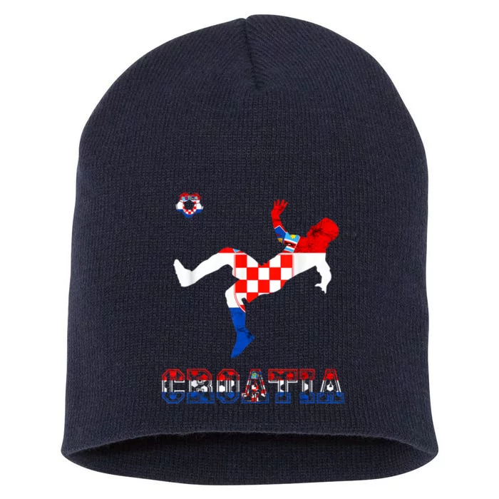 Croatia Croatian Soccer Player Croatian Pride Croatian Flag Short Acrylic Beanie