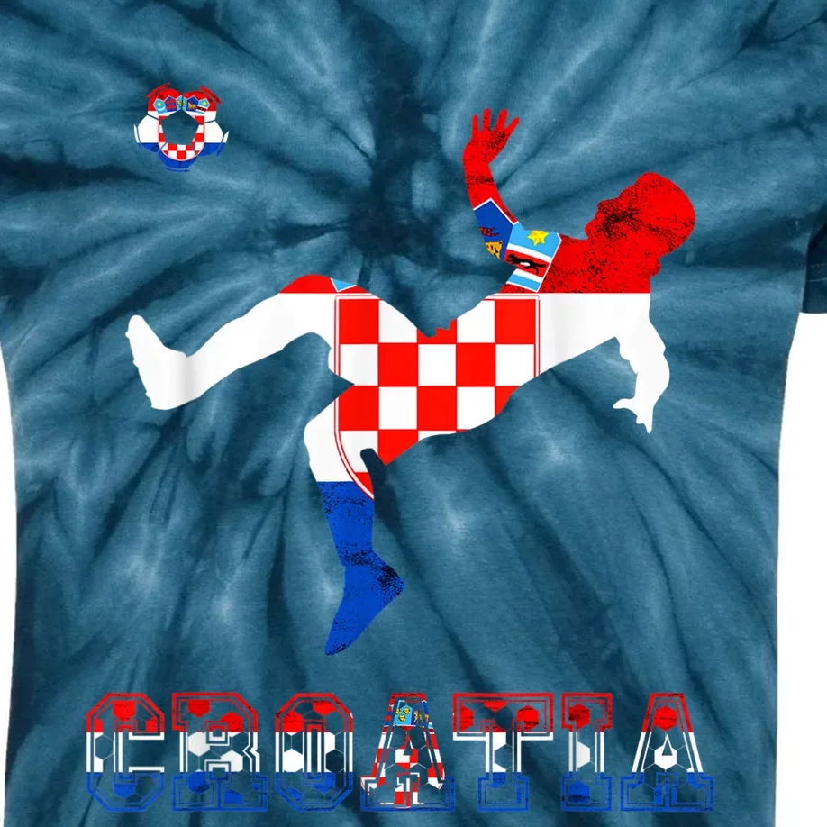 Croatia Croatian Soccer Player Croatian Pride Croatian Flag Kids Tie-Dye T-Shirt