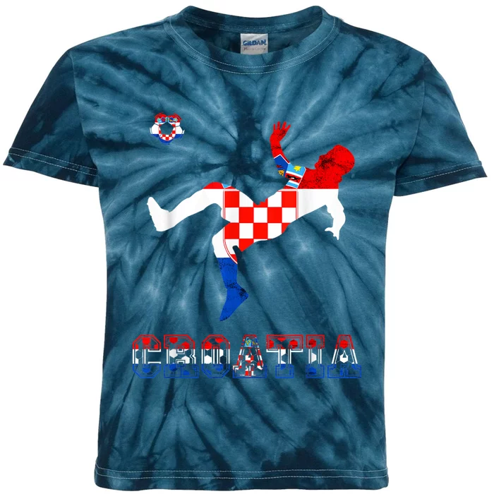 Croatia Croatian Soccer Player Croatian Pride Croatian Flag Kids Tie-Dye T-Shirt