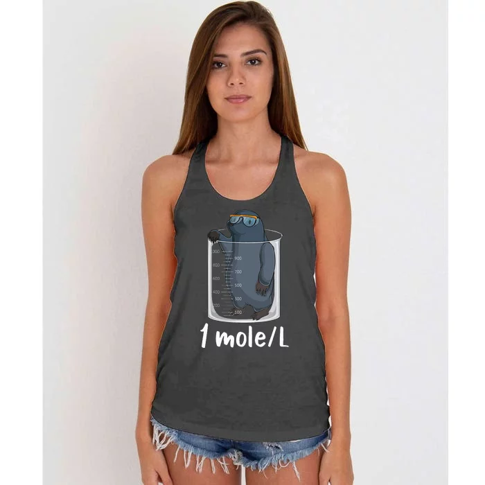 Chemistry Chemist Student Science Teacher Moles Women's Knotted Racerback Tank