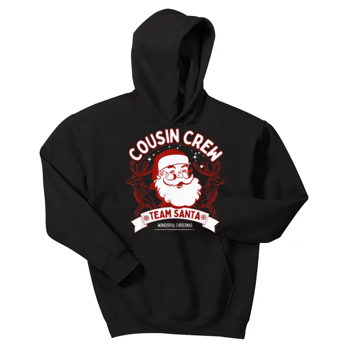 cousin crew santa hat family matching christmas pajamas Kids Hoodie