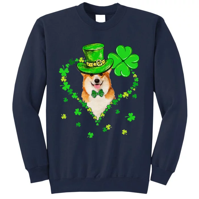 Cute Corgi Saint Patrick's Day Dogs Dad Mom Tall Sweatshirt