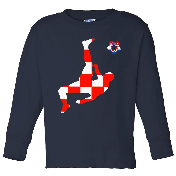 Croatia Croatian Soccer Player Croatian Pride Croatian Flag Toddler Long Sleeve Shirt