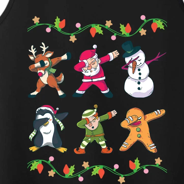 Cool Christmas Squad Dabbing Clothes Xmas Holiday Gift Ideas Gift Performance Tank