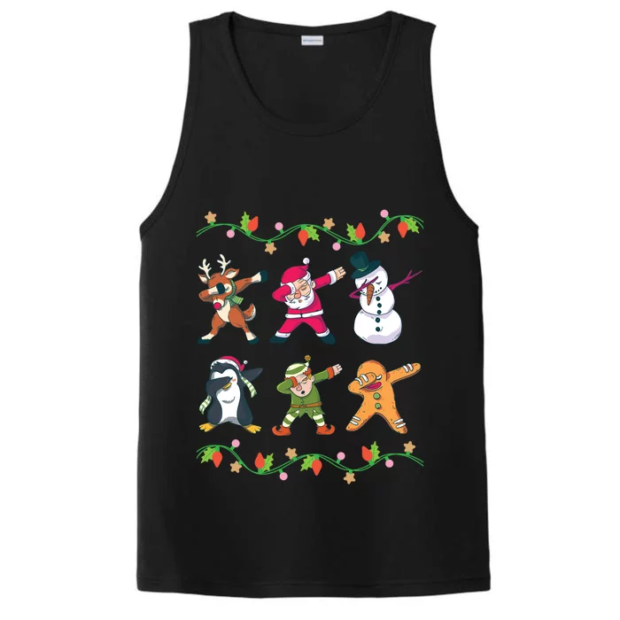 Cool Christmas Squad Dabbing Clothes Xmas Holiday Gift Ideas Gift Performance Tank