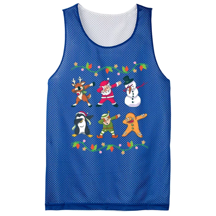 Cool Christmas Squad Dabbing Clothes Xmas Holiday Gift Ideas Gift Mesh Reversible Basketball Jersey Tank