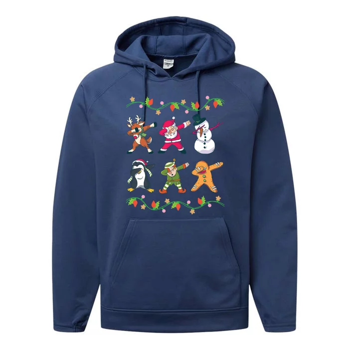 Cool Christmas Squad Dabbing Clothes Xmas Holiday Gift Ideas Gift Performance Fleece Hoodie