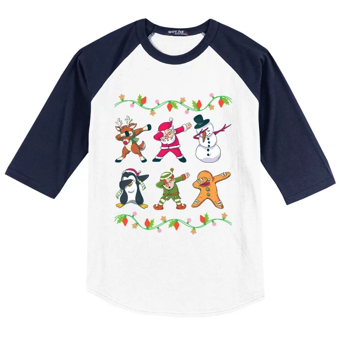 Cool Christmas Squad Dabbing Clothes Xmas Holiday Gift Ideas Gift Baseball Sleeve Shirt