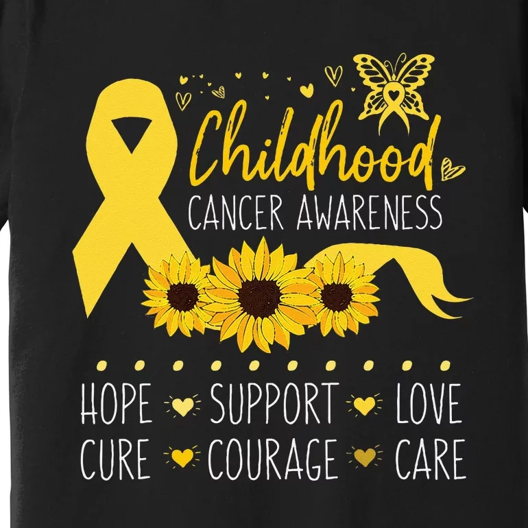 Childhood Cancer Support Family Childhood Cancer Awareness Premium T-Shirt