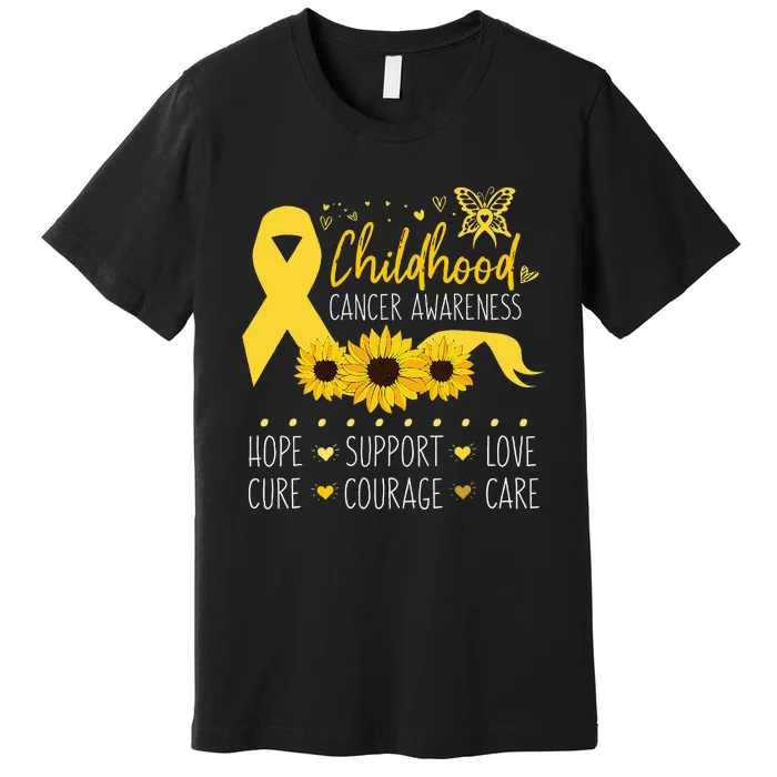 Childhood Cancer Support Family Childhood Cancer Awareness Premium T-Shirt