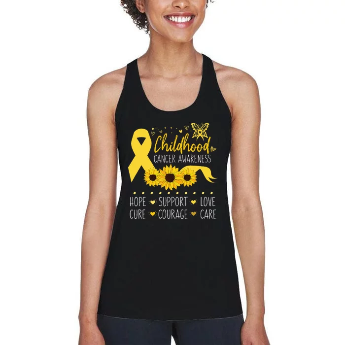 Childhood Cancer Support Family Childhood Cancer Awareness Women's Racerback Tank