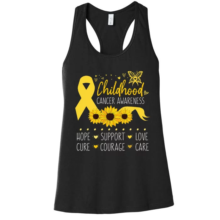 Childhood Cancer Support Family Childhood Cancer Awareness Women's Racerback Tank