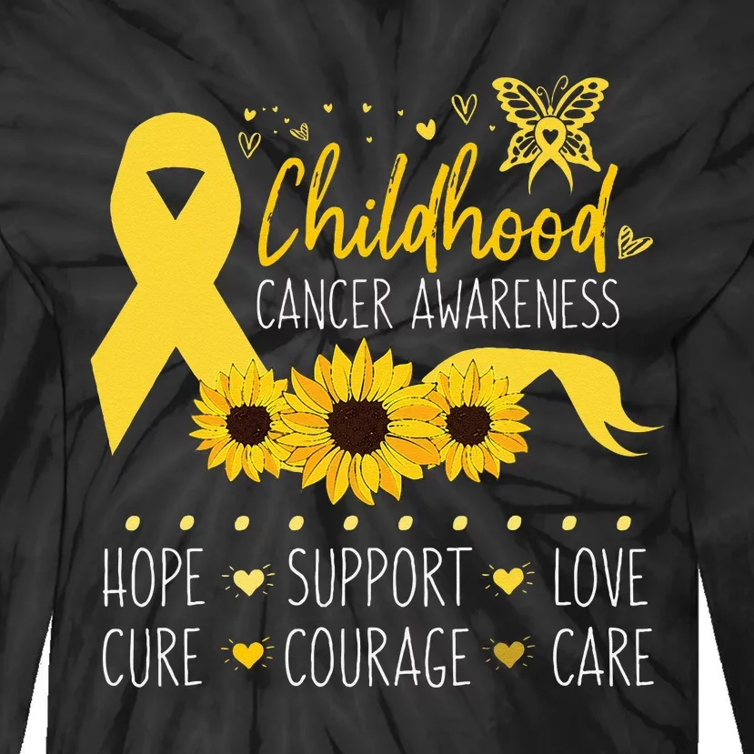 Childhood Cancer Support Family Childhood Cancer Awareness Tie-Dye Long Sleeve Shirt