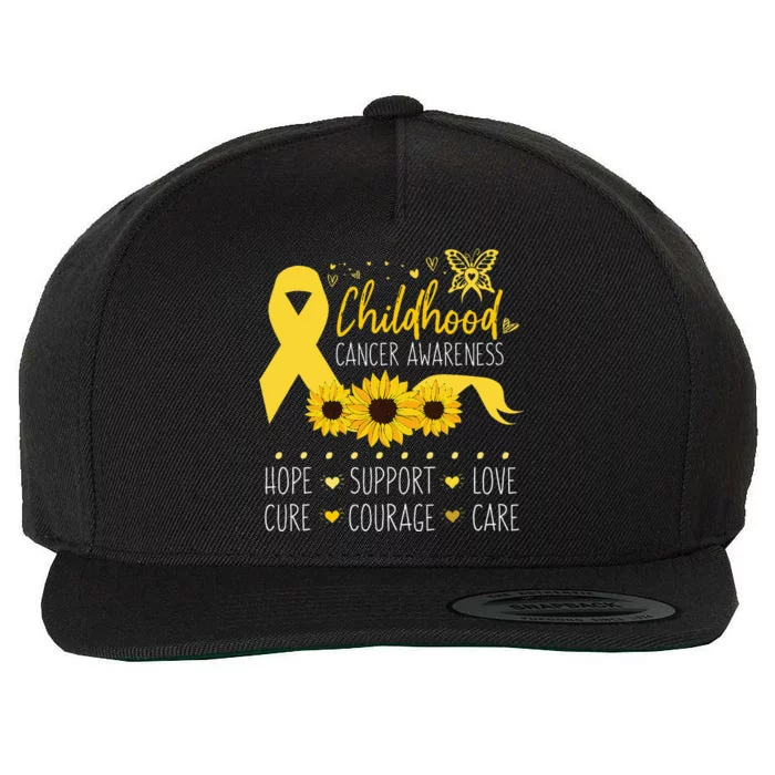 Childhood Cancer Support Family Childhood Cancer Awareness Wool Snapback Cap