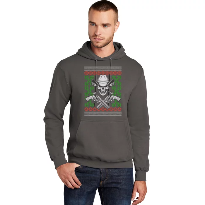 Cool Cowboy Skull Ugly Christmas Sweater Hoodie