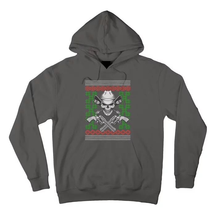 Cool Cowboy Skull Ugly Christmas Sweater Hoodie