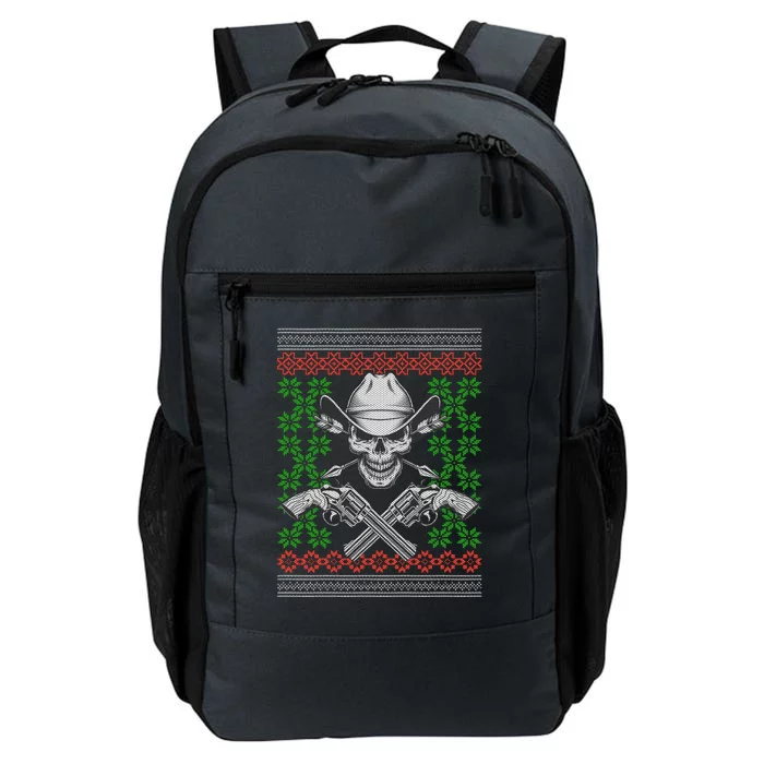 Cool Cowboy Skull Ugly Christmas Sweater Daily Commute Backpack