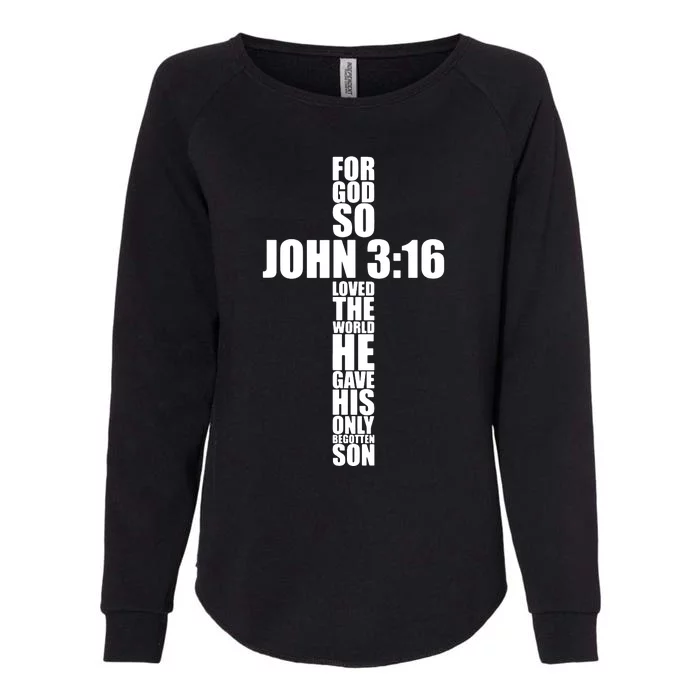 Christian Cross Saying Religiouss Bible Verse Womens California Wash Sweatshirt