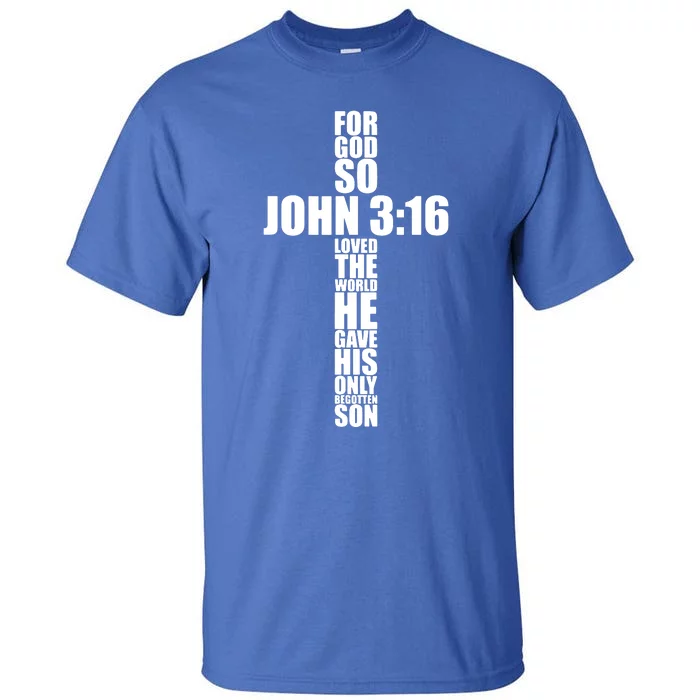 Christian Cross Saying Religiouss Bible Verse Tall T-Shirt