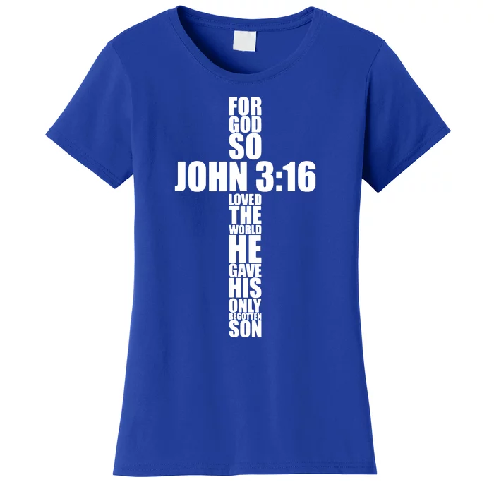 Christian Cross Saying Religiouss Bible Verse Women's T-Shirt