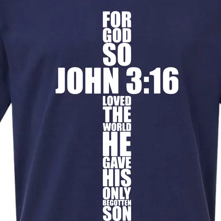 Christian Cross Saying Religiouss Bible Verse Sueded Cloud Jersey T-Shirt