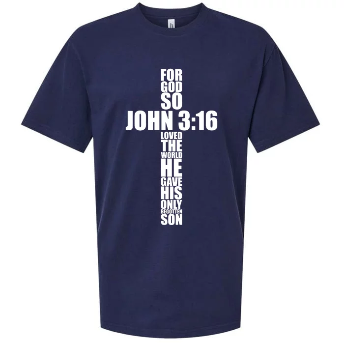 Christian Cross Saying Religiouss Bible Verse Sueded Cloud Jersey T-Shirt