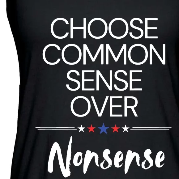 Choose Common Sense Over Nonsense Kamala Harris Ladies Essential Flowy Tank