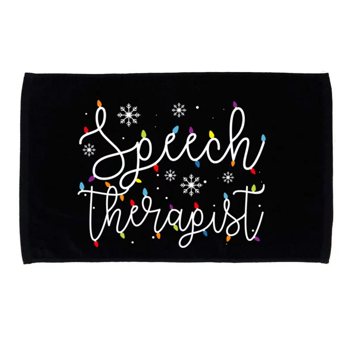 Cute Christmas Speech Therapist Xgiftmas Light Festive Slp Funny Gift Microfiber Hand Towel