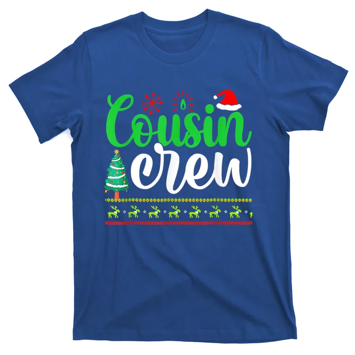 Cousin Crew Santa Hat Pajamas Matching Family Christmas Cool Gift T-Shirt