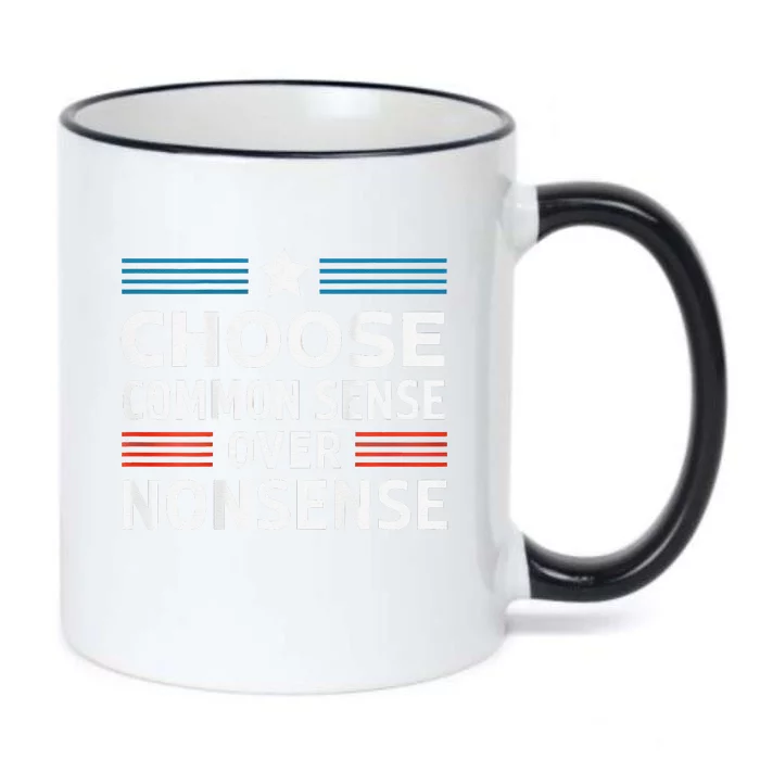 Choose Common Sense Over Nonsense 2024 Election Democrat Gif Black Color Changing Mug