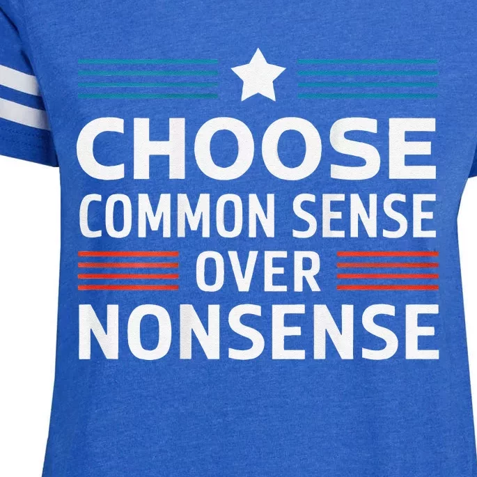 Choose Common Sense Over Nonsense 2024 Election Democrat Gif Enza Ladies Jersey Football T-Shirt