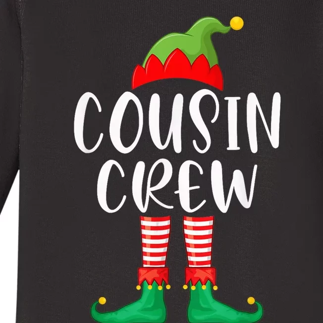 Cousin Crew Shirt Cute Xmas Elf Matching Christmas Party Baby Long Sleeve Bodysuit