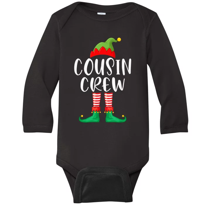 Cousin Crew Shirt Cute Xmas Elf Matching Christmas Party Baby Long Sleeve Bodysuit